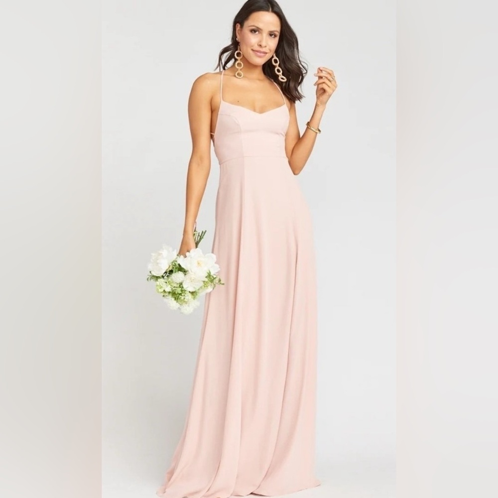 NWT Show me your Mumu Godshaw Goddess Gown in dusty blush crisp New